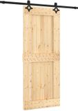 vidaXL Schuifdeur 85 x 210 cm, massief beuken (onbehandeld)