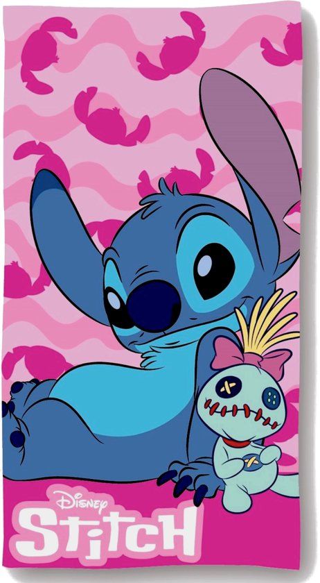 4KidsOnly Stitch strandlaken Flowers 70 x 140 cm Katoen