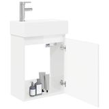 vidaXL Badkamermeubel met kraan Hoogglans Wit 45,5 x 22,5 x 84 cm