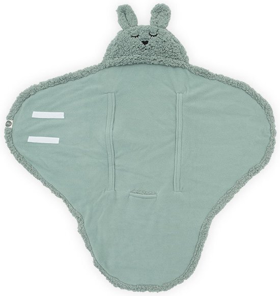 Jollein Bunny Wikkeldeken Ash Green groen, Green