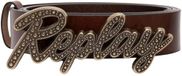 REPLAY Leren riem Belt W95 Partridge donkerbruin