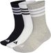 Adidas 3 Stripes Cushioned Sportswear Crew Socks 3 Pair Pack, Medium Grey Heather / White / Black, EU 34-36