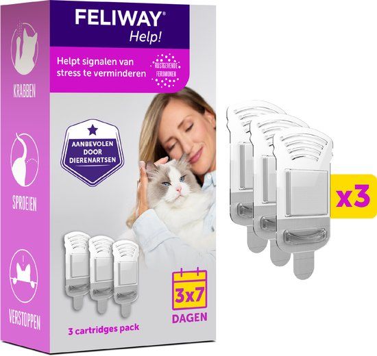 Feliway Help! Navulset 3x 7 dagen geruststelling voor Katten