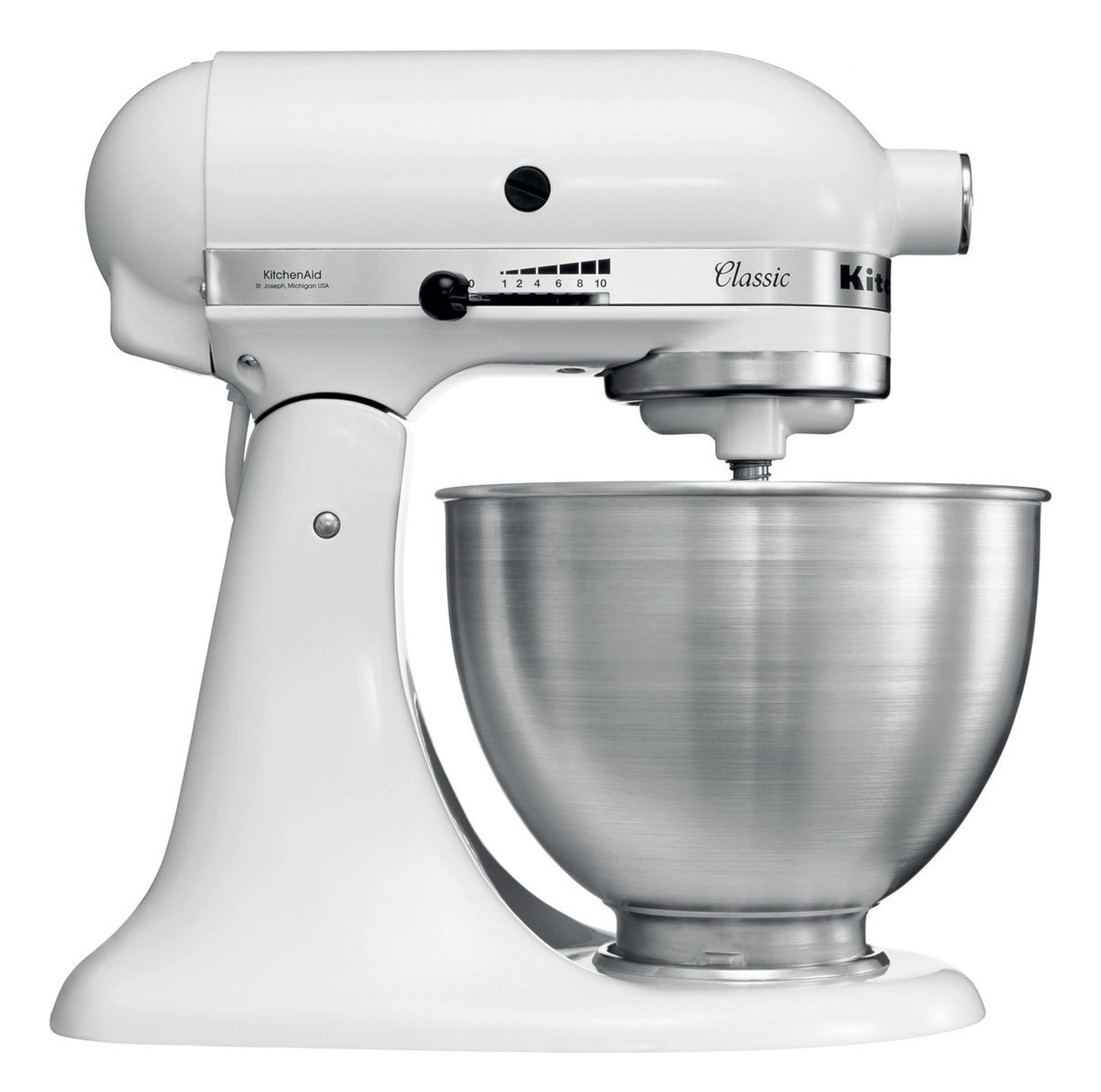 KitchenAid 5K45SSEWH Stand Mixer - Metallic White - 275W