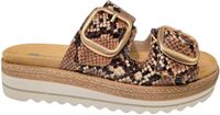 Remonte D0Q66-25 Slippers Slangenprint Bruin Leer Dames - Bruin Slangenprint - 38