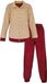Irresistible Dames Huispak - Lange Mouwen - Velours - Rood/Beige - Maat 3XL