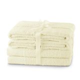 AmeliaHome Handdoekenset Ecru 4 handdoeken 50x100 cm en 2 douchehanddoeken 70x140 cm 100% katoen kwaliteit absorberend crème Amari