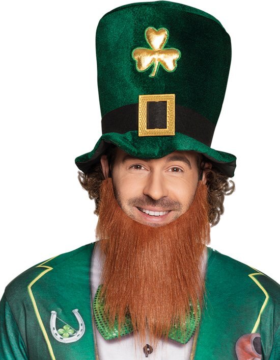 - Saint Patrick hoge hoed met baard - Verkleedhoofddeksel