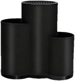 Cylindrique porte-couteaux 3-en-1 - Bloc à couteaux de cuisine - Rangement pour couverts - Porte-ustensiles de cuisine - Noir - 1 pièce