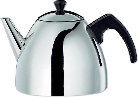 Bredemeijer Minuet Dorothee Theepot - 1.2 Liter - Dubbelwandig - Zilver/Zwart