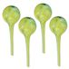 Set de 4 réservoirs d'eau, en verre, pour plantes en pot, sphérique, rond, Ø 6 cm, couleur vert-jaune, capacité 100 ml.