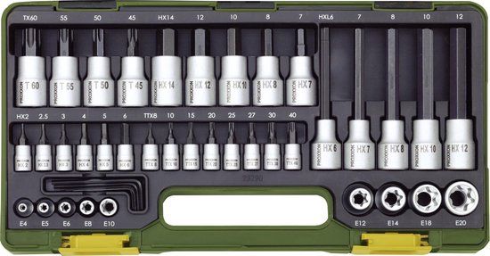 Proxxon 23290 Dopsleutel-bitinzetset 1/2, 1/4 42-delig
