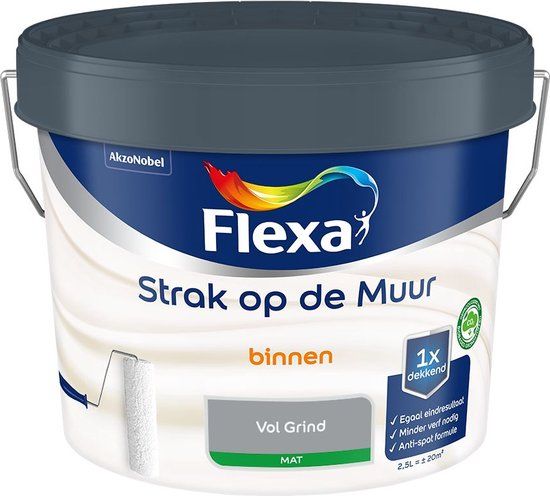 Flexa Strak op de Muur Muurverf Mat - Vol Grind - 2.5 L