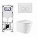 Geberit QeramiQ Dely Toiletset - 36.3x51.7cm - diepspoel - rimless - Geberit UP320 inbouwreservoir - met Burda frame - softclose toiletzitting - mat witte bedieningsplaat - ronde knoppen - glans wit