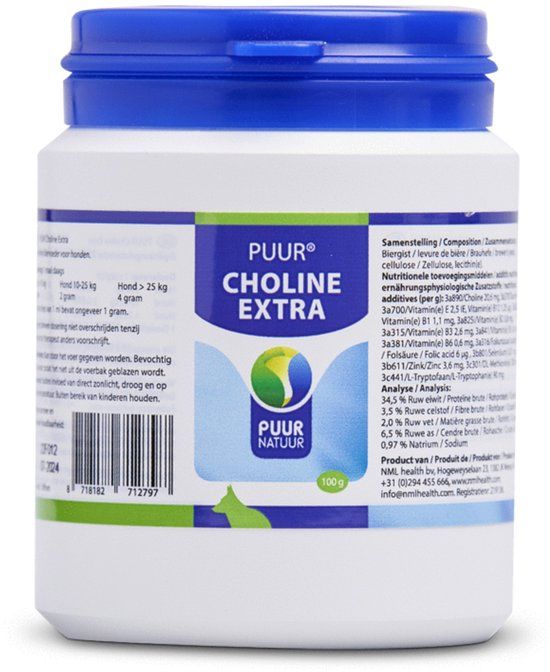 Puur - Choline Extra - 100 g - Hond - Voedingssupplement voor oudere honden