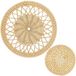 Ibenzoa® Handgeweven Boheemse rotan wanddecoratie set van twee ronde manden voor huisdecoratie