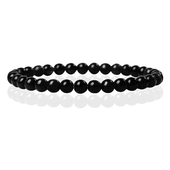 Memphis 6mm Natuursteen Armband - Black Agate
