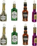 Bellatio Decorations Kaemingk B.V. 8x stuks glazen kersthangers flessen drank 6,5 cm kerstornamenten