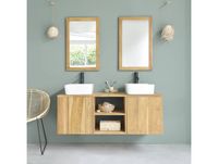 Meuble sous lavabo en teck massif 135 cm