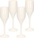 Santex Champagneglazen Set van 8x stuks champagneglazen/prosecco flutes wit 150 ml onbreekbaar kunststof - herbruikbaar - Champagneglazen