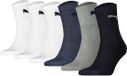 PUMA Sokken Set van 6 Wit/Blauw/Grijs Maat 35-38 Katoen/Polyester/Polyamide Unisex