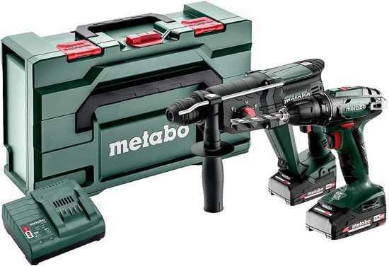 Metabo Combo Set 2.3.2 18V Li-ion Accu Schroefboormachine En Combihamer Set (2x2.0Ah) In MetaBOX