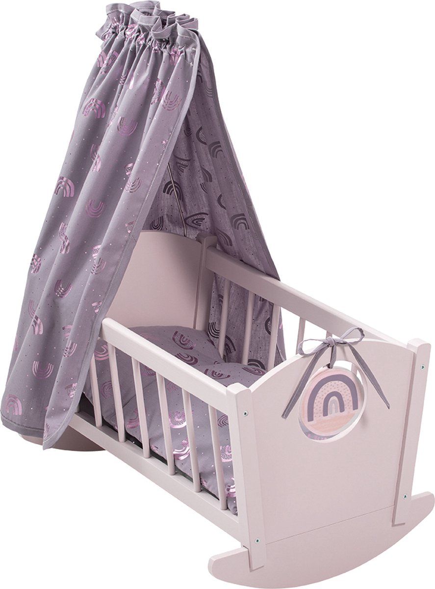 HOWA Poppen Schommelbedje Poppenbed "Rainbow" - Hout - 23002
