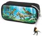 Trousse à crayons avec motif dinosaure, multicolore, pour enfants, avec porte-clés