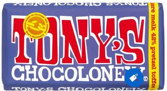 Tony's Chocolonely reep donkere Melk Pretzel Toffee - 15 x 180 gram