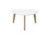 EKKA Table basse scandinave blanc et bois clair chêne L80 cm