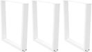 Pieds de table 3 pcs forme V 80x(72-73,3) cm acier blanc