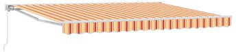 Parasol manuel 4 x 3,5 m jaune et orange rayé
