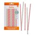 Decora Stars & Pois KB2B1 Drinkrietjes, set van 80 stuks, roze, Ø 6 x 210 mm, van biologisch afbreekbaar papier met waterinkt