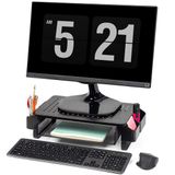 Auronic Monitorstandaard - Monitor Verhoger - Beeldscherm Verhoger - Verstelbaar - 37 x 23,5 x 10 cm - Metaal - Zwart