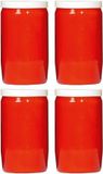 Spaas Grafkaars/gedenklicht - 4x - Rood - 7 x 18 cm - 9 dagen brandtijd