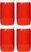 Spaas Grafkaars/gedenklicht - 4x - Rood - 7 x 18 cm - 9 dagen brandtijd