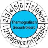 Merkloos / Sans marque Ricard Keuringsstickers Thermografisch Gecontroleerd 2027 | 50 stuks, Ø 35 mm | Blauw