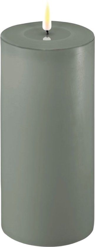 Deluxe Homeart LED Kaars - Salie Groen - 10 x 20 cm - Met Dimfunctie