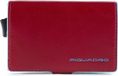 Piquadro Blue Square Credit Card Holder Case Red