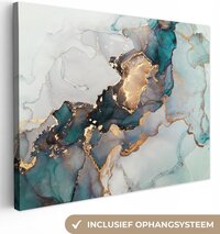 Canvas Schilderij - Marmer Goud - 40x30 cm - Modern - Wanddecoratie