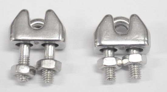 Deltafix Staaldraadklem RVS 3mm 2 stuks