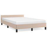 vidaXL Cadre de lit avec tête de lit sans matelas Cappuccino 140x190 cm