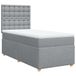vidaXL Boxspringbed met matras, lichtgrijs, 90x200 cm, gestoffeerd