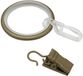 Gardinia 32444 Gordijnringen met schuifinzet, plooihaken en clip, metaal, voor Ø 19 mm Cappuccino, 10-pack