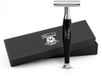 Haryali London Double Edge Safety Razor voor mannen en vrouwen - Elegant scheermes met dubbele rand - Lange steel - Herbruikbaar scheermes - Zwart - Scheermes met één mes
