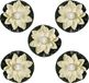 Merkloos 5x waterlelie met led-licht - wit - d13 cm - kunststof - drijvend - werkt op batterijen