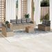 Maison Exclusive - Ensemble de jardin pour le jardin, 9 pièces, avec coussins, beige, en polyrotin