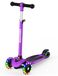 Trottinette pour enfants à 3 roues, avec roues LED, réglable en hauteur, pour les enfants de 3 à 12 ans