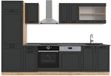 Vicco R-Line Complete keukeneenheid – 300 cm zonder werkblad Antraciet landhuis/gouden eik