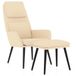 VidaXL Relaxfauteuil met voetenbank stof crèmekleurig